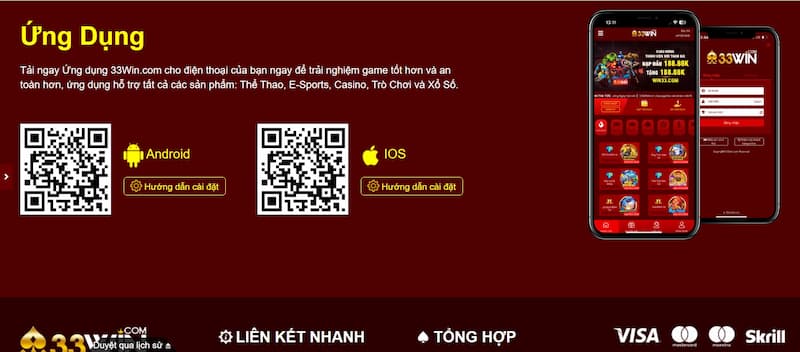 Tải app 33win nhanh chóng và tiện lợi qua vài thao tác